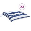 vidaXL Cuscini per Sedia 2pz Strisce Bianche e Blu 40x40x7 cm Tessuto