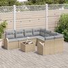 vidaXL Set di divani con cuscino 9 pcs Beige e grigio polyrattan