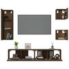 vidaXL Set Mobili Porta TV 5 pz Rovere Marrone in Legno Multistrato