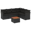 vidaXL Set Divani da Giardino con Cuscini 7pz Nero Polyrattan