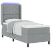 vidaXL Letto a Sorgente LED Grigio chiaro 80 x 200 cm Tessuto