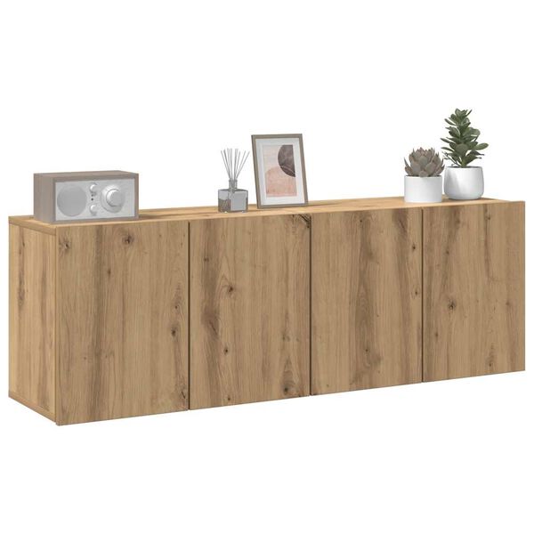 vidaXL Mobili TV a Parete 2pz Rovere Artigianale 60x30x41 cm