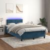 vidaXL Letto a Molle con Materasso e LED Blu Scuro 120x190 cm in Velluto