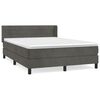 vidaXL Giroletto a Molle con Materasso Grigio Scuro 140x200 cm Velluto