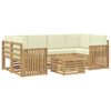 vidaXL Set di divani da esterno 7 pz Bianco e Crema Poliestere
