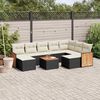 vidaXL Set Divani da Giardino 10pz con Cuscini in Polyrattan Nero