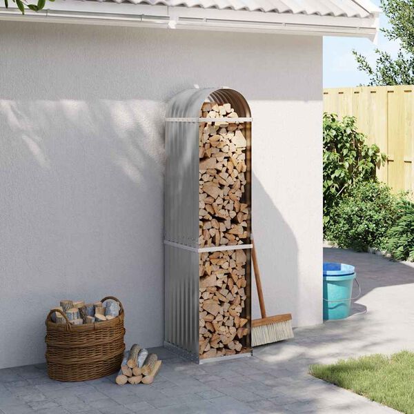 vidaXL Portaceppi Grigio Chiaro 40x45x170 cm in Acciaio Zincato