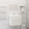 vidaXL Set Mobili da Bagno 2 pz Bianco Lucido in Truciolato