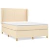 vidaXL Giroletto a Molle con Materasso Crema 140x19 cm in Tessuto
