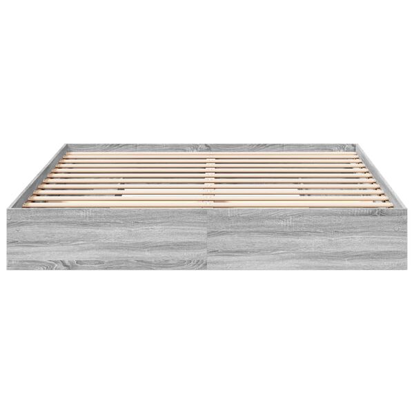 vidaXL Giroletto Cassetti Grigio Sonoma 200x200 cm Legno Multistrato