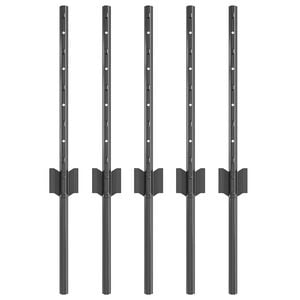 vidaXL Palo per recinzione interrato 5 pcs Grigio 80 cm