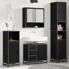 vidaXL Set di mobili per il bagno 3 pcs Rovere nero Legno multistrato