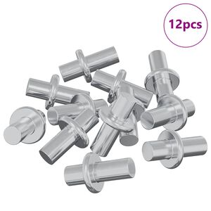 vidaXL Gancio per Mensola 12 pcs Argento 8,6 x 8,6 x 14,6 mm Acciaio
