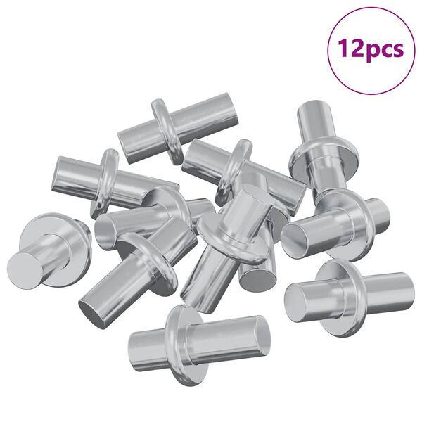 vidaXL Gancio per Mensola 12 pcs Argento 8,6 x 8,6 x 14,6 mm Acciaio