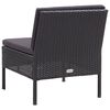 vidaXL Set Divani da Giardino 3 pz con Cuscini in Polyrattan Nero