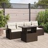 vidaXL Set Divano da Giardino 5 pz con Cuscini Marrone in Polyrattan