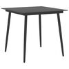 vidaXL Tavolo da Giardino Nero 80x80x74 cm in Acciaio e Vetro