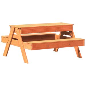 vidaXL Tavolo Picnic con Sabbiera Bambini Marrone Legno Massello Pino