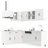 vidaXL Set Mobili da Cucina 11 pz Lucca Bianchi Lucido in Truciolato