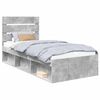 vidaXL Struttura del letto Grigio Concret&egrave; 90 x 190 cm Pino massello