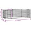 vidaXL Gabbia per Cani da Esterno in Acciaio con Tetto 12,1 m&sup2;