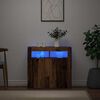 vidaXL Credenza con Luci LED Legno Antico 80x35x75 cm in Truciolato