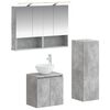 vidaXL Set di mobili per il bagno 4 pcs Grigio Cemento