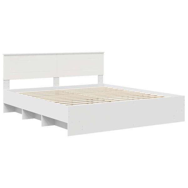 vidaXL Struttura del letto Bianco 200 x 200 cm Legno multistrato