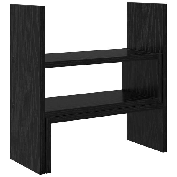 vidaXL Supporto per Monitor da Scrivania Rovere Nero 40 x 17 x 41 cm