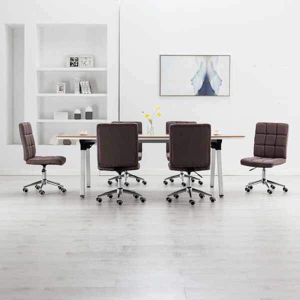 vidaXL Sedie da Pranzo 6 pz Grigio Talpa in Tessuto