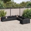vidaXL Set Divani da Giardino 10pz con Cuscini in Polyrattan Nero