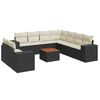 vidaXL Set Divani da Giardino 10pz con Cuscini in Polyrattan Nero