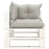 vidaXL Set Salotto da Giardino Pallet 9pz con Cuscini Tortora in Legno