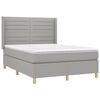 vidaXL Letto a Molle Materasso e LED Grigio Chiaro 140x190 cm Tessuto