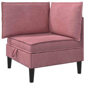 vidaXL Divano con Stoccaggio Rosa Velluto