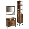 vidaXL Set di mobili per il bagno con lo scaffale 3 pcs Legno vecchio