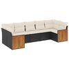 vidaXL Set Divani da Giardino con Cuscini 7pz Nero Polyrattan