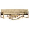 vidaXL Set di divani da esterno 5 pz Bianco e Beige