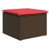 vidaXL Sgabello da giardino con cuscino marrone 55x55x37 cm in polyrattan