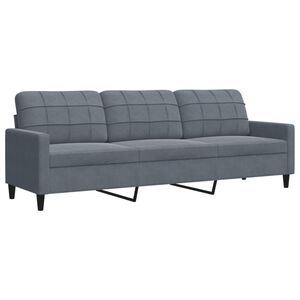 vidaXL Divano a 3 Posti Grigio Scuro 210 cm in Velluto