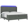 vidaXL Letto a Sorgente LED Grigio scuro 200 x 200 cm Tessuto