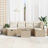 vidaXL Set Divano da Giardino con cuscino 7 pcs Beige polyrattan