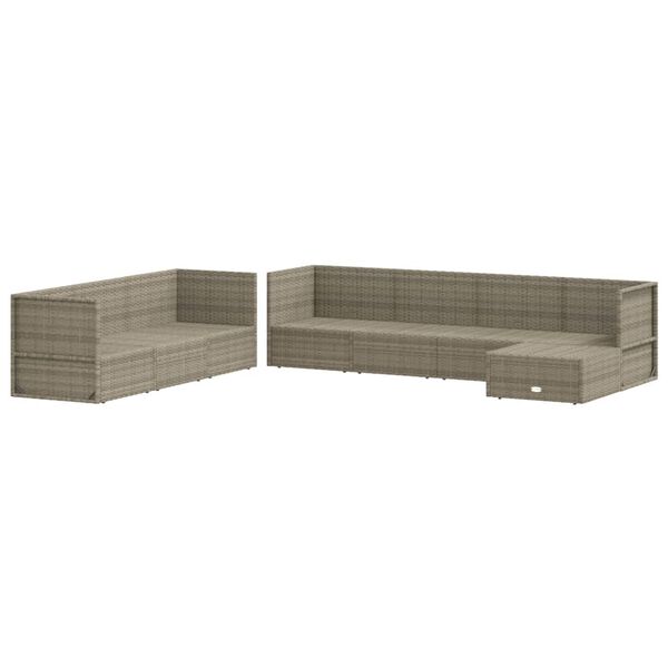 vidaXL Set Divani da Giardino 8 pz con Cuscini in Polyrattan Grigio
