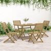 vidaXL Set da Pranzo per Giardino 5 pz in Legno Massello di Acacia
