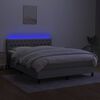 vidaXL Letto a Molle Materasso e LED Grigio Chiaro 140x200 cm Tessuto
