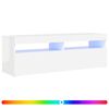 vidaXL Mobile Porta TV con Luci LED Bianco Lucido 120x35x40 cm