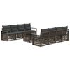 vidaXL Set Divano da Giardino 9 pz Grigio polyrattan