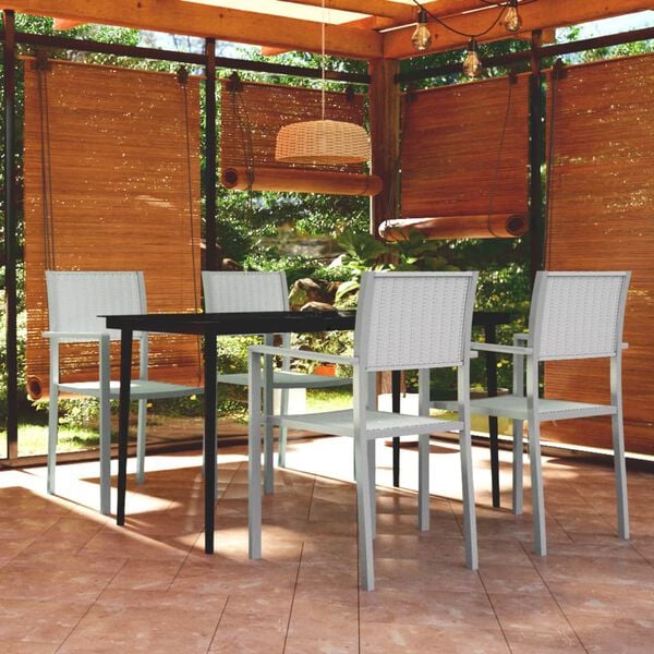 vidaXL Set Mobili da Pranzo per Giardino 5 pz Bianco