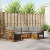 vidaXL Set divano sezionale con cuscino 6 pcs Grigio Naturale e Chiaro