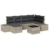 vidaXL Set Divano da Giardino 7 pcs Grigio chiaro polyrattan